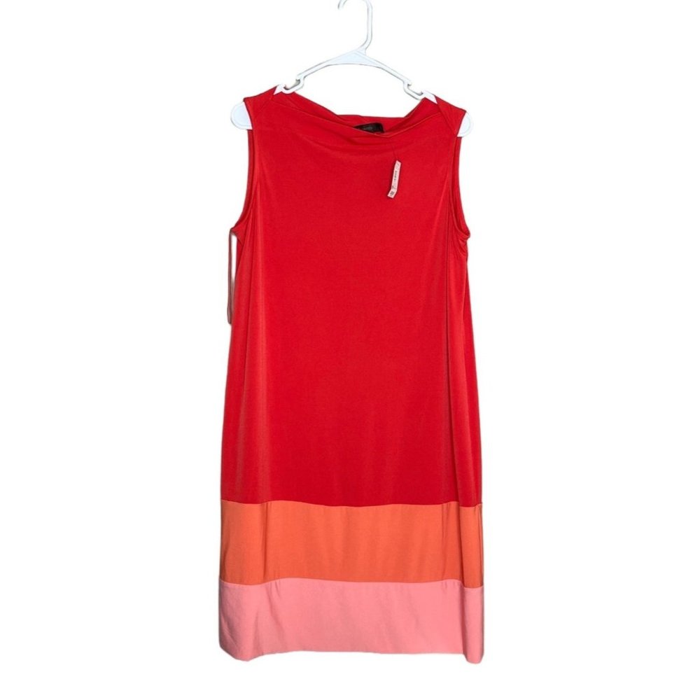 The Limited Sleeveless Shift Dress Summer Colorblock Red, Coral, Pink New L